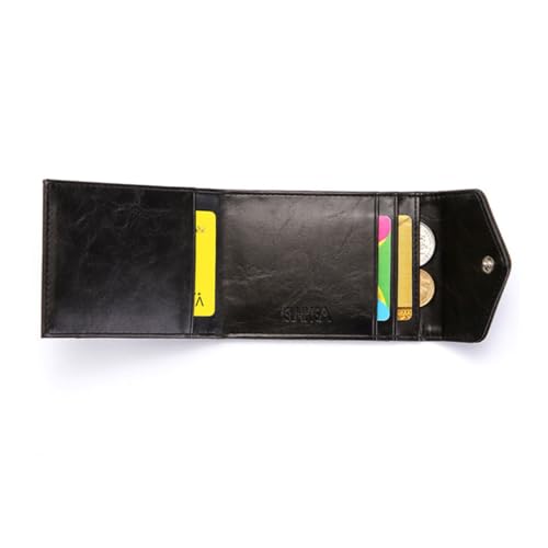 TENDYCOCO Herren Geldbörse Herren Business Clutch Schlank Kartenhalter Schwarz Pu Leder Führerschein Geldbörse -geschützt von TENDYCOCO