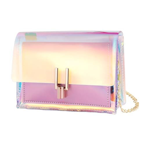 TENDYCOCO Hologramm-Handtasche für Damen, schillernd, Umhängetasche, durchsichtige Kette von TENDYCOCO