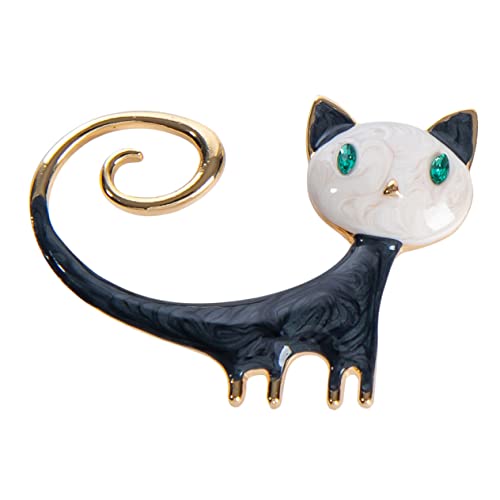 Katzenförmige Brosche Stilvolle Katzenbrosche Brustnadel Für Pullover-accessoires Modische Dekorative Anstecknadel von TENDYCOCO
