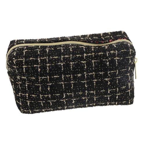 TENDYCOCO Kleine Kosmetiktasche Mit Duft Süßes Make-up Tasche Reisen Make-up Tasche Kosmetik Schminktasche Reisekosmetiktasche Beutel Tasche Make-up Bettwäsche Aus Baumwolle Black von TENDYCOCO