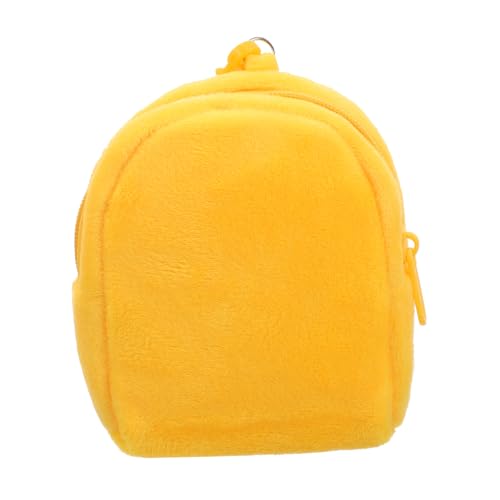 TENDYCOCO Kleine Schultasche für Kinder Tasche mit Kopfhörer Fall Geld aufbewahrungssack Storage Pockets schlüsselanhänger Elektronischer Organizer Reise-Ladegerät-Organizer Plüsch Yellow von TENDYCOCO