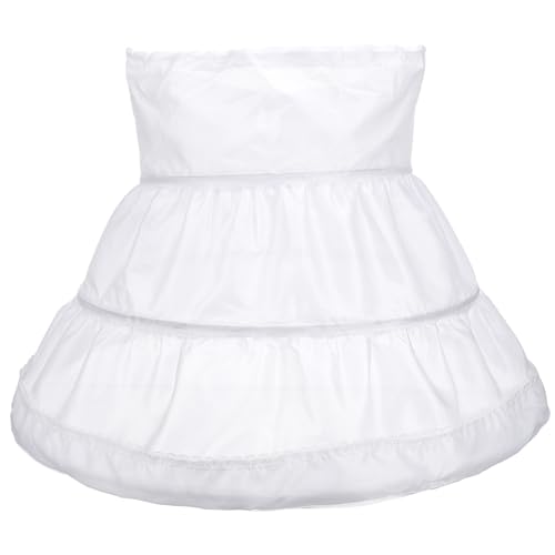 Grace Karin MäDchen Petticoat - WeißEr Unterrock FüR Prinzessin KostüM Kommunionkleid Und Hochzeitskleid 47 cm LäNge Aus Nylon & Stahldraht Verstellbare Taille Faltbares Design Mit 3 Stahlreifen von TENDYCOCO