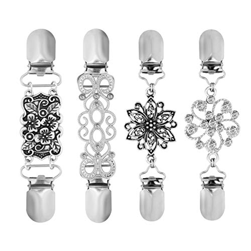 Knitted Cardigan Clip - 4 StüCk Pullover Aus Legierung FüR Kleidung Silver Cardigan Verschluss Clip FüR Strickjacken Ideal FüR Dekoration von TENDYCOCO