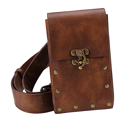 Aufbewahrungstasche Aus Leder Hüfttasche für Damen Modische Tasche Im Punk-Stil Schiebedesign für Den Sport von TENDYCOCO