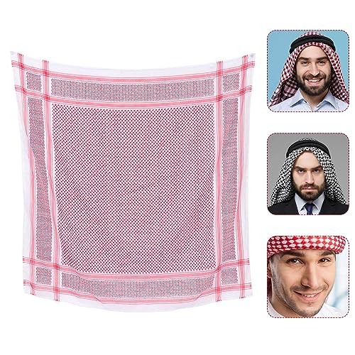 TENDYCOCO Roter Keffiyeh Shemagh Turban Moslemisches Kopftuch Moslemische Kleidung Für Männer von TENDYCOCO