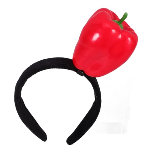 TENDYCOCO Rotes Paprika Stirnband Haarklammern Kopfbänder Haarklammern Haarspange Haarspange Lockenwickler Kopftuch Haaraufsätze Haar Accessoires Cosplay Stirnband Foto von TENDYCOCO