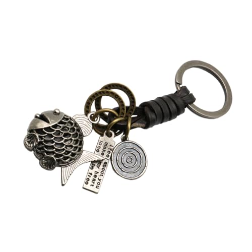TENDYCOCO Schlüsselanhänger mit Fischanhänger Auto schlüssel Halter Handtaschenanhänger Schlüsseldekorationen Schlüsselanhänger aus Legierung Schlüsselanhänger für zu Hause Band von TENDYCOCO