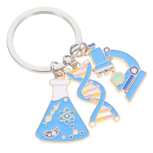 TENDYCOCO Schlüsselanhänger mit Wissenschafts-labormikroskop- Schlüsselanhänger für Autoschlüssel und Geldbörse von TENDYCOCO