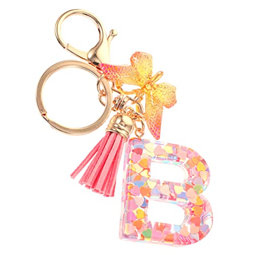 TENDYCOCO Schmetterlings Alphabet Schlüssel Handtaschenanhänger Taschen Schlüsselanhänger Rucksack Schlüsselanhänger Mädchen Geldbörse Buchstaben Design Schlüsselanhänger Geldbörsen von TENDYCOCO