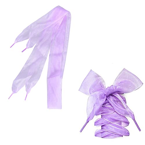 TENDYCOCO Schnürsenkelbänder 1 Paar 4 Cm Verbreiterbare Chiffon-schnürsenkel Bunte Schnürsenkel Für Mädchen Zum Partytanzen von TENDYCOCO