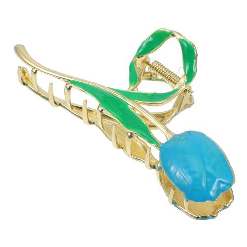 TENDYCOCO Tulpenblumenclip Blumenförmige Krallenklammern Haarspangen Für Frauen Haarklemmen Tulpenblumen-haarspangen Haarklammer Große Haarspangen Lange Haarspange Klauenklammern Blue Metall von TENDYCOCO
