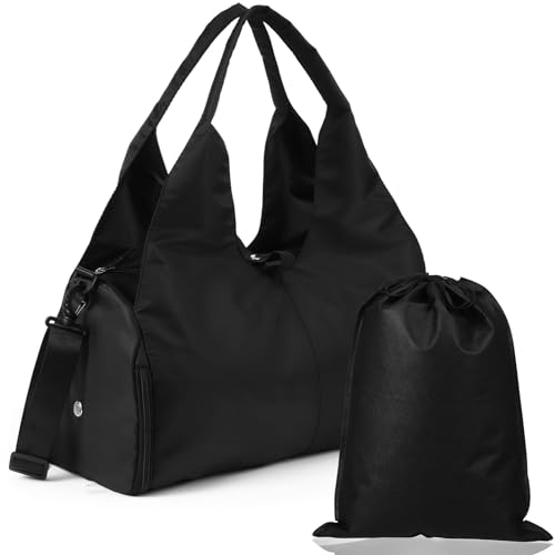 TENDYCOCO Turnbeutel Sport-Reisetasche Wasserdicht Große Sport-Reisetasche Trainingshandtasche Mit Schuhfach Für Sportreisen Wandern (Schwarz) von TENDYCOCO