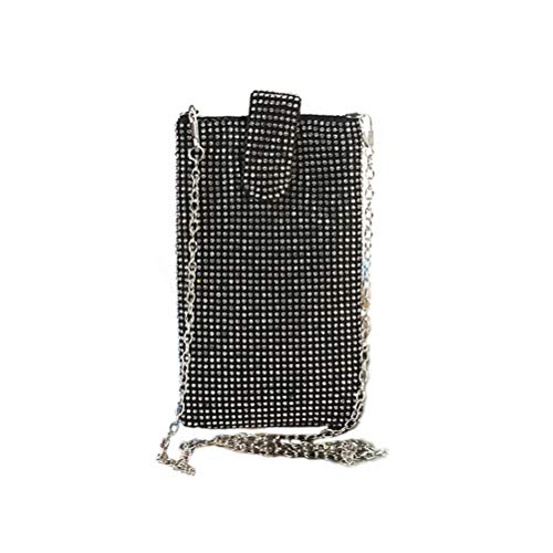 TENDYCOCO Umhängetasche Vertical Cellphone Pouch Bag Mini Crystal für Damen (Schwarz) von TENDYCOCO
