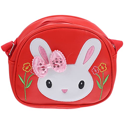 TENDYCOCO Damen Umhängetasche für Mädchen - Rosa, 18x14.5cm, Hase-Muster, PU-Leder, Verstellbarer Gurt, Party, Reisen von TENDYCOCO