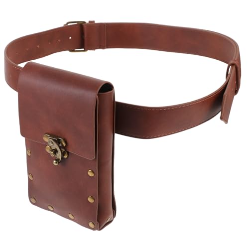 TENDYCOCO Vintage- Reisetasche Lässiger Festival-tagesrucksack Cosplay-hüfttasche Gothic- -geldbörse Für Gürtel Frauentasche Modische Hüfttasche Geldbeutel Pu Brown von TENDYCOCO