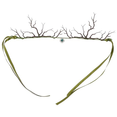 TENDYCOCO Waldelfen-Kronen-Stirnband Zubehör für Feenkostüme Stirnbänder für Damen Bands brauthaatschmuck brauthaarschmuk Haarband haarschmuck Kronen für Frauen dekoratives Stirnband Plastik von TENDYCOCO