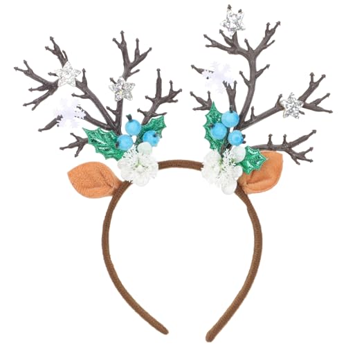 TENDYCOCO Weihnachtsstirnband christmas haarreif christmas headband Feiertagsstirnbänder für Frauen Rentier-Stirnband Weihnachten Kopfbedeckung Weihnachtsutensilien Geweih Fräulein schmücken von TENDYCOCO