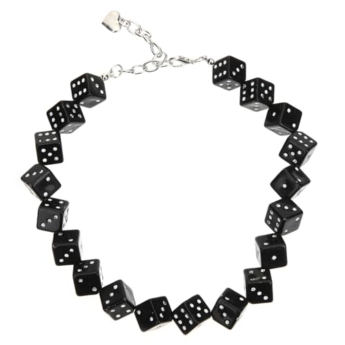 TENDYCOCO Würfel Halskette einfache Unisex-Halskette Perlenschmuck Chokerhalsketten für Damen damenhalskette perlenkette Halskette mit quadratischem Anhänger Kette für Frauen Acryl Black von TENDYCOCO