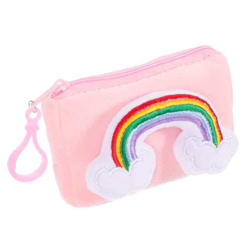 TENDYCOCO Regenbogen Geldbörse Für Mädchen Plüsch Münzbörse Schlüsselanhänger Exquisites Design Praktisch Für Rucksack Und Handtasche Für Kinder Von 4-8 Jahren von TENDYCOCO