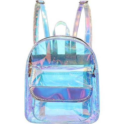 TENDYCOCO schillernden rucksack klar schulrucksack hologramm bookbag transparenter rucksack für frauen mädchen von TENDYCOCO