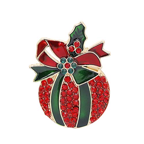 Weihnachtsbrosche Damen - Elegante Diamant Apfel Brosche FüR Kleidung, Taschen, HüTe Und Schals - Perfekt FüR Weihnachtsfeiern Und Festliche AnläSse, 3.2 X 4.3 Cm von TENDYCOCO