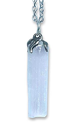 Anhänger Halskette Mineralien Halbedelsteine handgefertigt (SELENIT GREZZA) von TENET