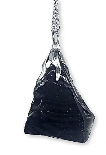 TENET -Anhänger Halskette Mineralien Halbedelsteine Handarbeit (rohes Obsidian) von TENET