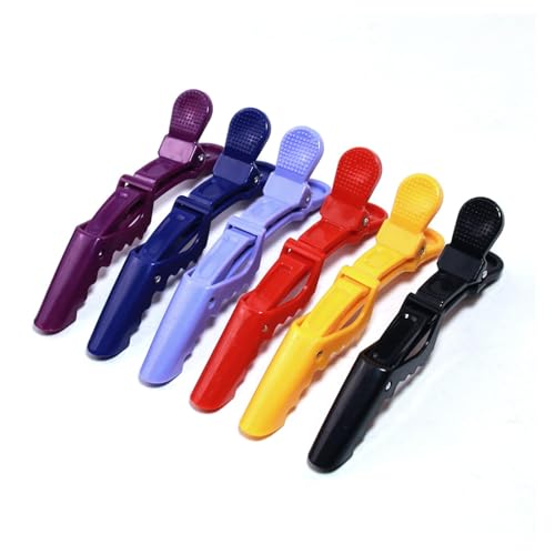 6 Stück Haarclips,Haarklammern Friseur,Neutrale Haarklammern Friseurbedarf,Haarklammer Klein,Alligator clips haarklammern,für Rutschfeste Haarspangen Damen,Professionelle Friseurspange von TENGEE