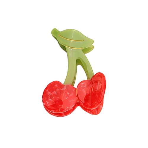 Haarklammer Rot,Cute Hair Clips,Kirsche Haarspange,Kirsche Haarschmuck,Kirschkrallen Clip,Frucht Haarklammern,Cellulose Acetate Hair Clips,für Mädchen,Geburtstagsfeiern,Schule,Festivals von TENGEE