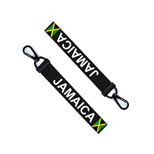 Jamaika-Schlüsselanhänger, Gepäckanhänger, Reißverschluss, Tasche, jamaikanischer Schlüsselanhänger, Schwarz, Schwarz von TENNER.LONDON