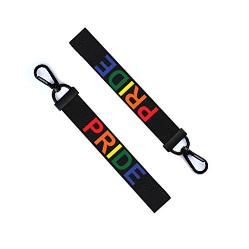 Pride Regenbogen Schlüsselanhänger Gepäckanhänger Reißverschluss Pull Keychain Tasche Schlüsselanhänger Gay Pride Regenbogen Schwarz von TENNER.LONDON