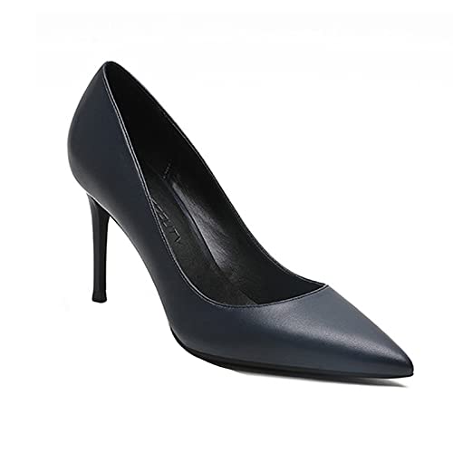 Damen Pumps, Spitz Sexy Mid High Heel 8Cm/3.14In Party Stilettos Schuhe Party Arbeitsschuhe Pumps Größe Für Party Arbeitsschuhe Pumps Größe,Blau,37 EU von TENT