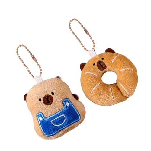 2pcs Stilvolle Plüsch Schlüsselbrot Tierbrot Form Keyring Cartoon Taschen Anhänger Für Rucksäcke Und Handtasche Geldbeutel Tiermotivzubehör Accessoire von TENYELE
