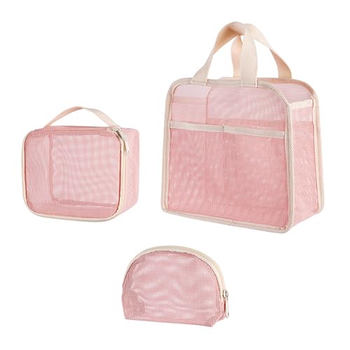3pcs Make Up Beutel Set Mit Reißverschluss Hohlen Kosmetikbeuteln Für Frauen Lagerung Für Bequemes Zuhause Und Reisen Verwenden Sie Kleine Duschbeutel von TENYELE