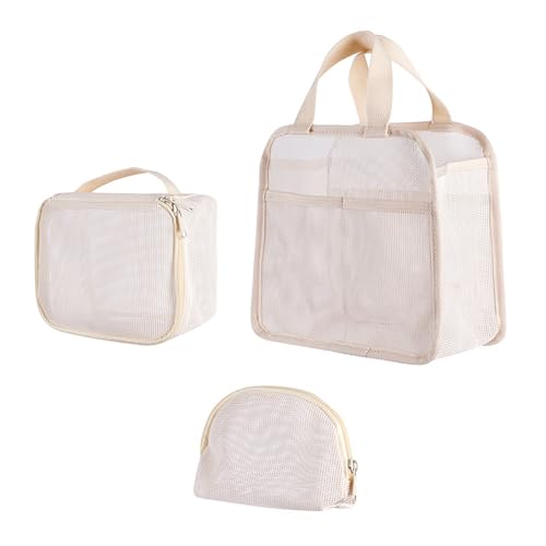 3pcs Make Up Beutel Set Mit Reißverschluss Hohlen Kosmetikbeuteln Für Frauen Lagerung Für Bequemes Zuhause Und Reisen Verwenden Sie Kleine Duschbeutel von TENYELE