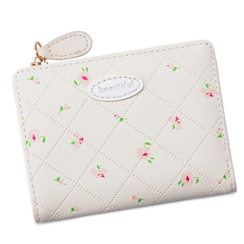 Einfache Brieftasche Stilvolle Münzbeutel Schöne Brieftasche PU Lederwechsel Geldbeutel Blumendruck Kurzer Geldbeutel Mit Kartenhalter Bifold PU Leder Wechsel Stilvoller Kurzer Schöner Kartenhalter von TENYELE