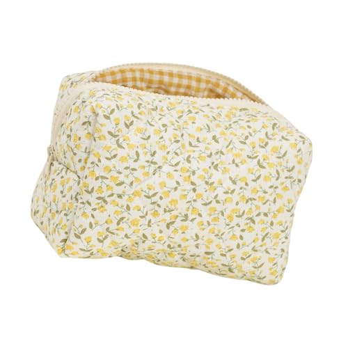 Gesteppte Blumenwatte Make Up Beutel Großkapazität Toilettenbeutel Frauen Tragbarer Kosmetikbeutel Für Reisen Und Haus Verwenden Modische Süße Designs von TENYELE