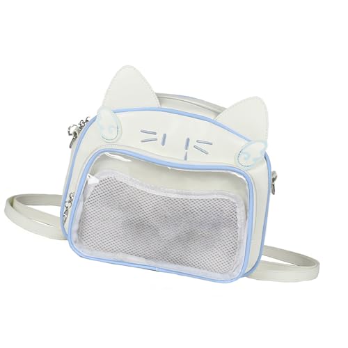 Katzen PU Backpack Japanische Frauen Teen Girls Schultasche Itabag Für Anime Pin Display Taschenkreuzkörper Schulter Ästhetik Crossbody von TENYELE