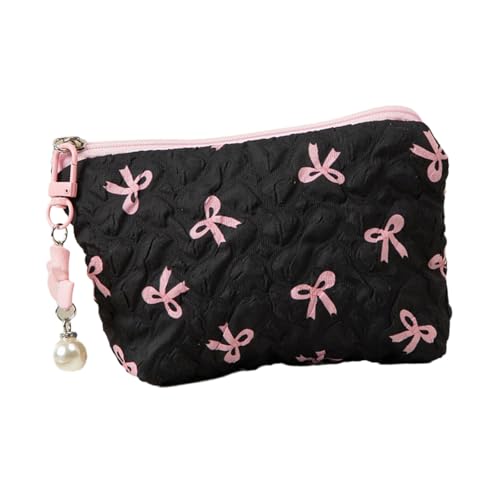 Kompakte Make-up-Tasche für Damen mit einzigartigem Schleifen-Design, Kosmetiktasche, organisiert, für den täglichen Pendler und Ausflüge, Make-up-Tasche, a, Mass Beauty von TENYELE