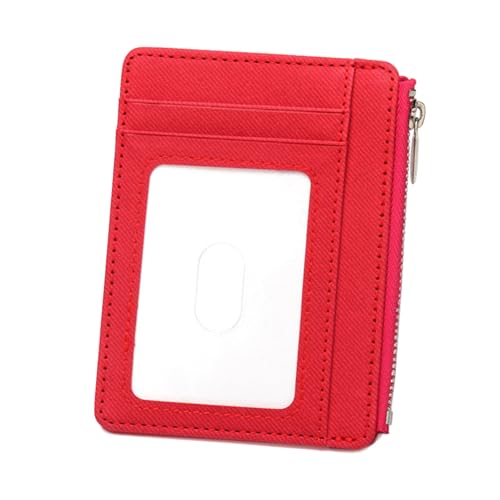 Leichter PU Kartenhalter Mit Klarem Fenster Reißverschluss Blockierende Münzgeldgeldbörse Für Geschäftsprofis Und Reisende Leichter Kartenorganisator von TENYELE