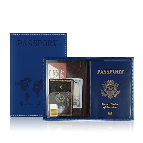 MODEBLICHE PASSPORTHALTER CASE Mit Hot Stamping World Map Multifunktional Travel Card Money Ticket Organisatoren Brieftet Männer Frauen Passschutzschutzschutz von TENYELE