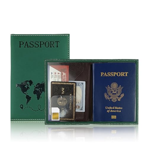 MODEBLICHE PASSPORTHALTER CASE Mit Hot Stamping World Map Multifunktional Travel Card Money Ticket Organisatoren Brieftet Männer Frauen Passschutzschutzschutz von TENYELE