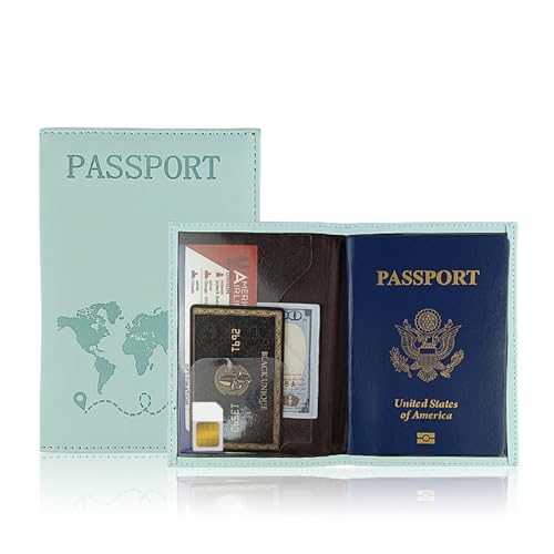 MODEBLICHE PASSPORTHALTER CASE Mit Hot Stamping World Map Multifunktional Travel Card Money Ticket Organisatoren Brieftet Männer Frauen Passschutzschutzschutz von TENYELE