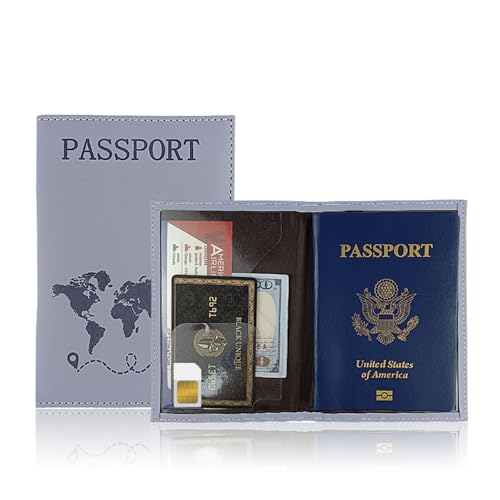 MODEBLICHE PASSPORTHALTER CASE Mit Hot Stamping World Map Multifunktional Travel Card Money Ticket Organisatoren Brieftet Männer Frauen Passschutzschutzschutz von TENYELE