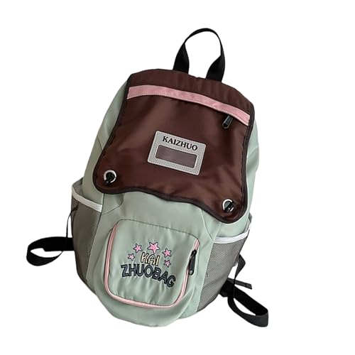 Modische Farbkontrastpaste Stickerei Rucksack Für Schüler Teenager Mädchen Große Kapazität Schultasche Nylon Daypack Mode Kontrastfarbe Rucksack von TENYELE