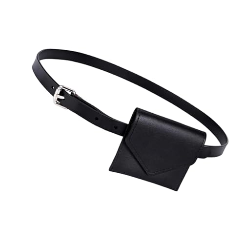 Modische kleine Hüfttasche für Damen, aus PU-Leder, mit stilvollem Design und mehreren Fächern, Hüfttasche, Schwarz , Mass Beauty von TENYELE