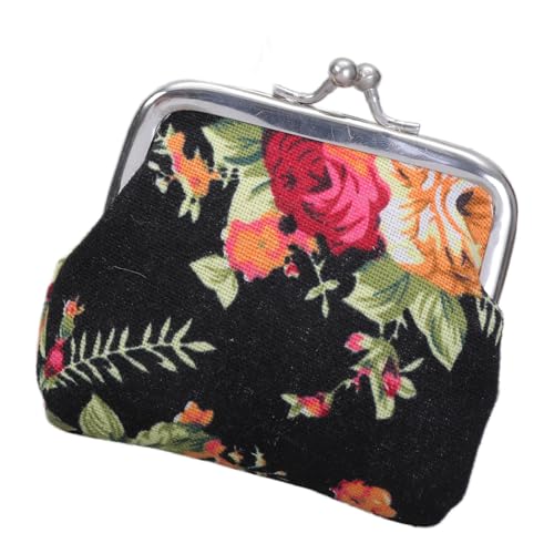 Münze Geldbörse Blumenwechsel Geldbeutel Canvas Coin Geldbörse Brieftasche Mit Verschluss KISS WALSHALTE FÜR Women Mädchen Telefonbeutel Blumen Geldbeutel Für Frauen von TENYELE