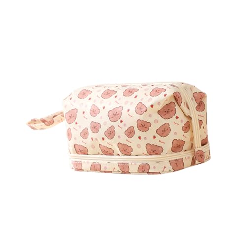 Reisefreundliche Doppelschicht Kosmetikbeutel Für Frauen Make Up Tasche Für Frauen Mit Bärenmustern Und Bequemer Travel Make Up Organizer von TENYELE