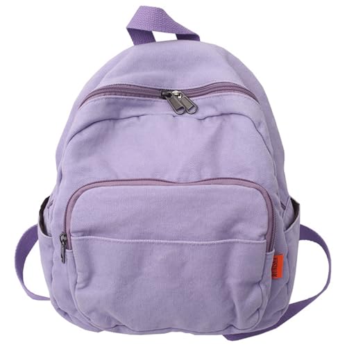Solid Color Rucksack Girl Casual Daypacks Canvas Schülerschule Reise Ästhetische Leinwand Schülern School Solid Farb Ästhetik von TENYELE