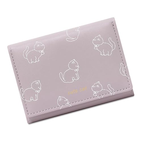 Stilvolle Frauen Triufold Brieftasche Mit Katzen Entwirft Praktische PU Leder Geldbörsen Kurzer Bargeld Geldbeutel Kreditkartenhalter Compact Ladies Wallet Wallet von TENYELE